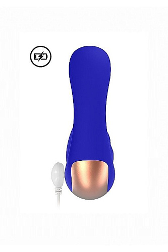 Синий клиторальный стимулятор Shots Media BV Fancy ELE006BLU (9,8 см)