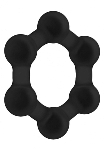 Чёрное эрекционное кольцо Shots Media BV SON082BLK