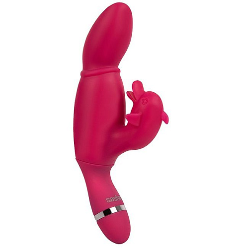 Вибратор со стимулятором клитора ярко-розового цвета Dream Toys SASHAY VIBRATOR DOLPHIN 21191 (17,5 см)
