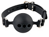 Чёрный шарик-кляп из силикона с прорезями для дыхания Pipedream Silicone Breathable Ball Gag Large PD3697-03