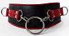 Чёрно-красный ошейник с колечками БДСМ арсенал 912-11 BX DD