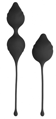 Чёрный набор из двух чёрных вагинальных шариков Shots Media BV Shots Be Good Tonight BGT003BLK