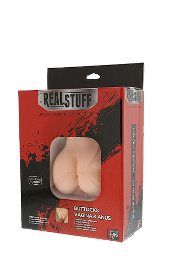 Мастурбатор телесного цвета с двумя любовными отверстиями Dream Toys REALSTUFF VAGINA AND ANUS 20633