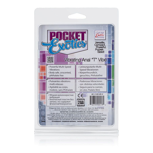 Вибромассажёр простаты белого цвета California Exotic Novelties Pocket Exotics Vibrating Anal «T» Vibe SE-1120-09-2