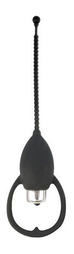 Чёрный уретральный стимулятор с 7 режимами вибрации Bior toys SEM-55147