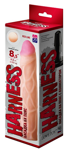 Телесная насадка с коннектором LOVETOY (А-Полимер) Harness RED LINE 840903