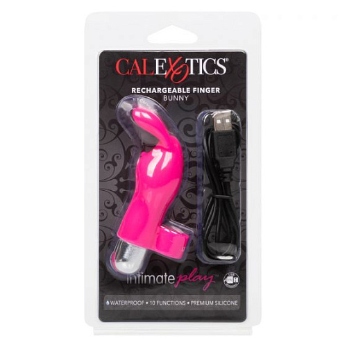 Розовая пулька-насадка на палец California Exotic Novelties Finger Bunny SE-1705-20-2 (8,25 см)