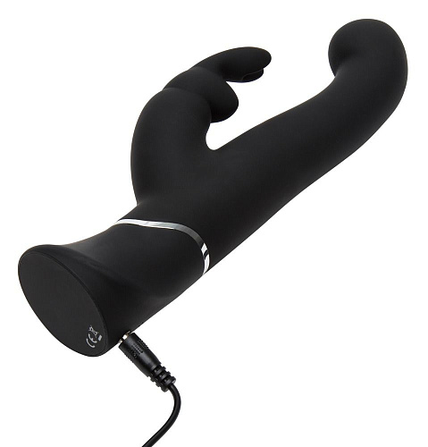 Чёрный вибратор-кролик Happy Rabbit G-Spot Stroking Vibrator 79368 (24,2 см)