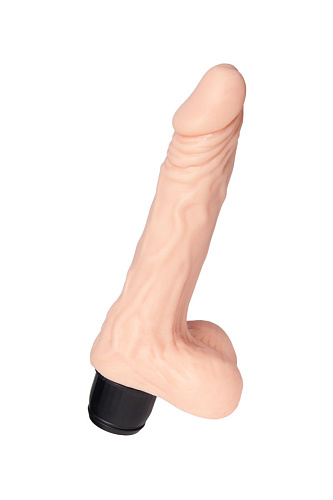 Телесный мультискоростной вибратор-реалистик с мошонкой Xinlv XL-907-С (19 см)
