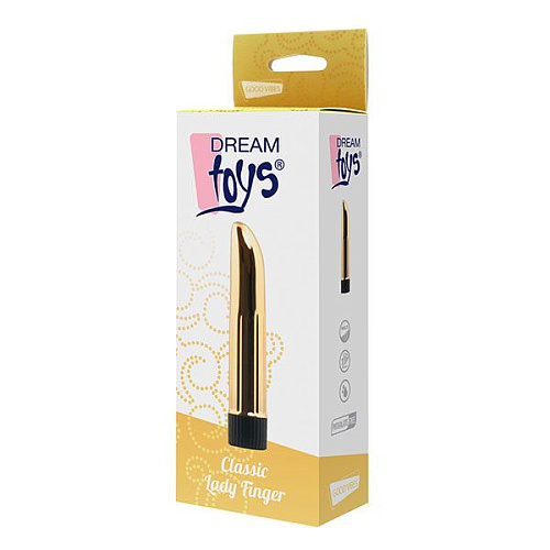 Золотистый многоскоростной вибромассажёр Dream Toys Lady Finger 21403 (12 см)