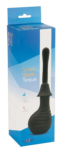 Чёрный анальный душ-стимулятор Seven Creations Smart Wash Torque 16-54BLK-BX