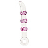 Фаллоимитатор стеклянный с розовыми кольцами Toy Joy 3006009147
