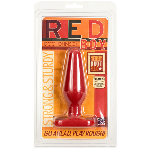 Красная пробка среднего размера Doc Johnson Red Boy Medium 5.5 Butt Plug 0901-03-CD (14 см)