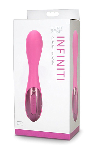 Розовый перезаряжаемый вибромассажёр Topco Sales Infinity 6x 1160019 (17,8 см)