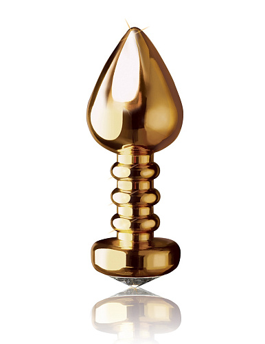 Золотистая анальная пробка с кристаллом Pipedream Luv Plug PD3991-27 (10,1 см)