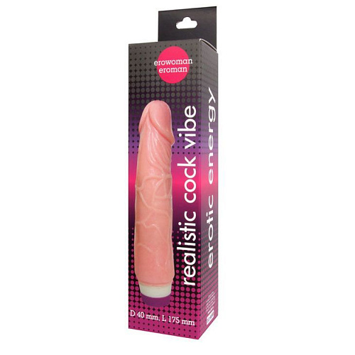 Вибратор телесного цвета Bior toys Realistic Cock Vibe EE-10051 (20 см)