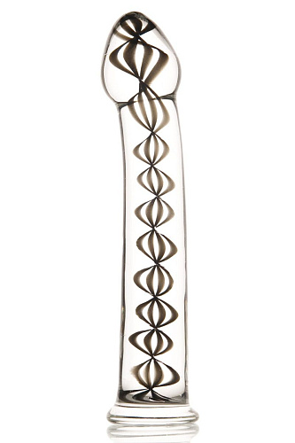 Стеклянный фаллос со внутренними спиралями Sexus Glass 912062-2