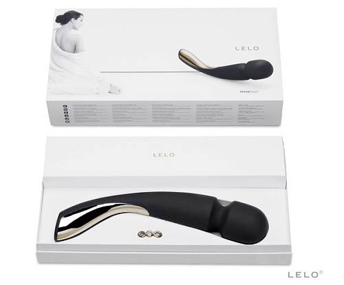 Большой профессиональный массажёр черного цвета Lelo Smart Wand Large LEL8258