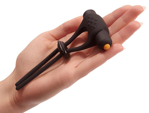 Вибролассо чёрного цвета для пениса Pornhub Vibrating Tighten Up Ring 94851