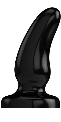 Чёрный изогнутый анальный стимулятор Shots Media BV Bottom Line Model 7 BTM025BLK (10,5 см)