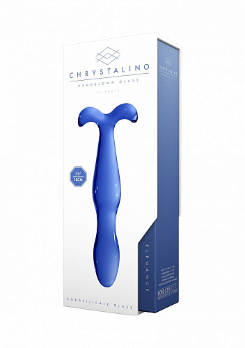 Синий стеклянный стимулятор Shots Media BV Elegance CHR008BLU