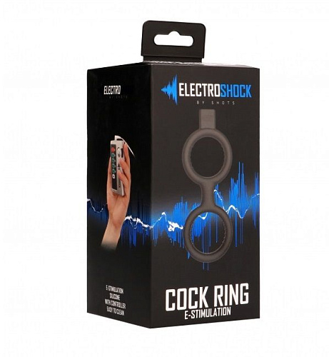 Кольцо с электростимуляцией Shots Media BV E-Stimulation Cock Ring with Ballstrap ELC005BLK