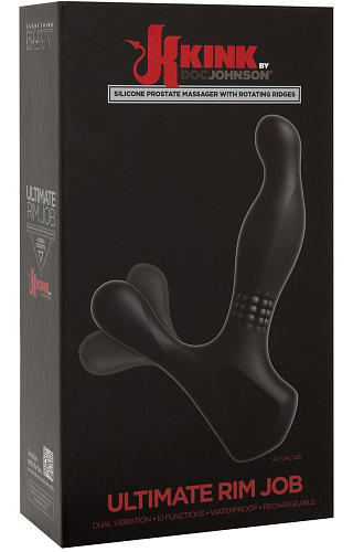 Чёрный вибромассажёр простаты с функцией римминга Doc Johnson Ultimate Rim Job 2401-41-BX (13,9 см)