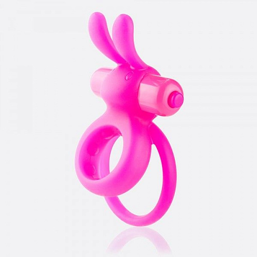Розовое виброкольцо с подхватом мошонки Screaming O THE OHARE HAR-PK-101