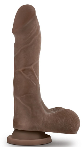 Коричневый фаллоимитатор с мошонкой Blush Novelties Mister Perfect BL-71806 (17 см)