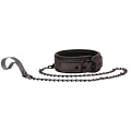 Серый широкий ошейник с поводком Shots Media BV Elegant Collar with Leash OU247GRY