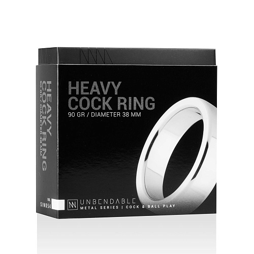 Серебристое эрекционное кольцо EDC Wholesale Heavy Cock Ring Size S SIN054