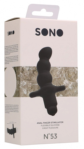 Чёрный анальный вибростимулятор Shots Media BV N 53 Anal Finger Stimulator SON053BLK (16,5 см)