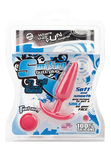 Розовая анальная пробка из силикона NMC SMILING BUTT PLUG 111533 (8,9 см)