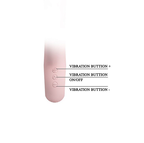 Нежно-розовый вибратор с клиторальным отростком Baile Selene BI-014513-1 (19 см)