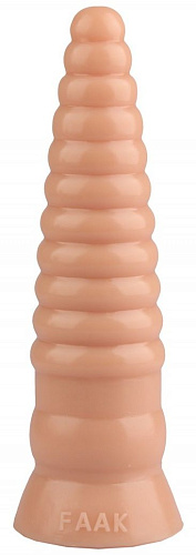 Телесный конический рельефный анальный фаллоимитатор Сумерки богов 1017-12 BX DD (22,5 см)