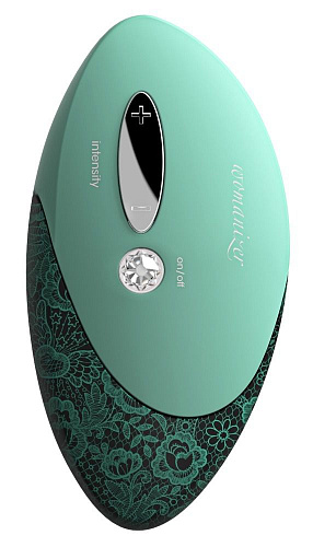 Зелёный вакуумный стимулятор клитора с двумя сменными насадками Womanizer W500 Pro 0584320