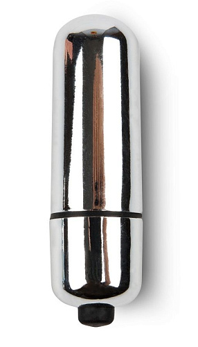 Серебристая вибропулька из пластика Brazzers BRVB001