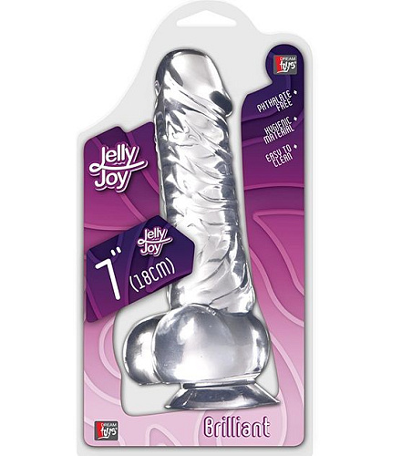 Прозрачный фаллоимитатор на присоске Dream Toys JELLY JOY BRILLIANT 310070 (18 см)