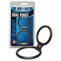 Чёрное двойное эрекционное кольцо Dream Toys Dual Rings Black 20025