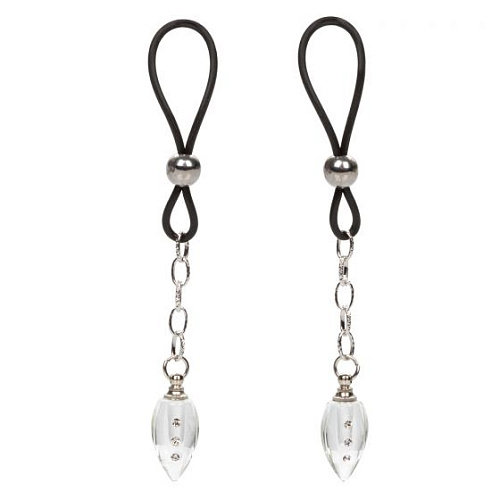 Подвески на соски с прозрачными капельками California Exotic Novelties Non-Piercing Nipple Jewelry Crystal Teardrop SE-2615-15-2