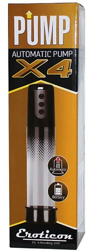 Автоматическая вакуумная помпа в чёрно-сером цвете Eroticon PUMP X4 30496