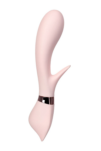 Нежно-розовый вибратор с клиторальным стимулятором Sinjoys CAT Vivi SC04B-P (21,7 см)