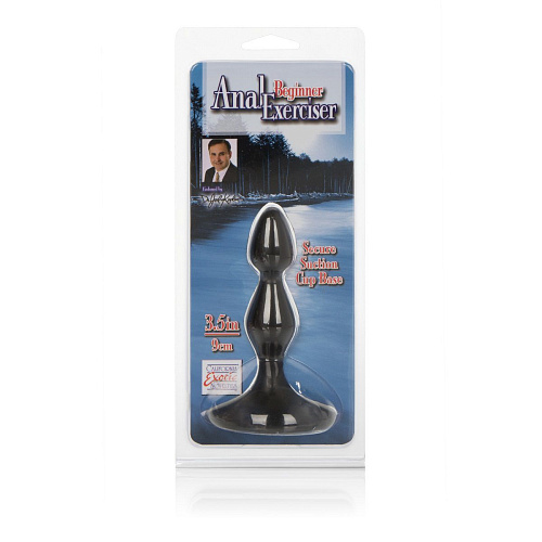 Чёрная анальная пробка с широким основанием California Exotic Novelties Dr. Joel Beginner Anal Exerciser SE-5641-10-2 (9 см)