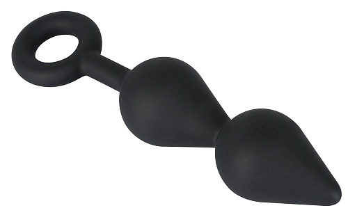 Чёрный анальный стимулятор с кольцом Orion 0533157 (20 см)