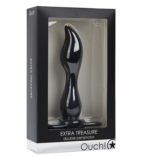 Чёрная насадка на пенис Shots Media BV Extra Treasure OU059BLK