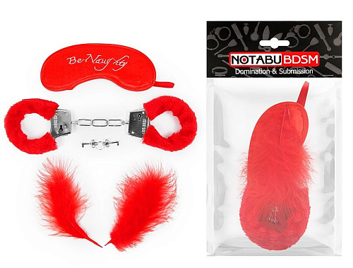 Набор красных БДСМ-аксессуаров из 4 предметов Bior toys NTB-80333
