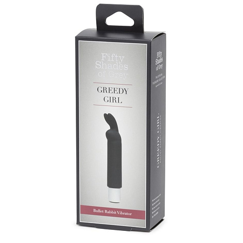 Чёрный мини-вибратор Fifty Shades of Grey Greedy Girl Bullet Rabbit Vibrator FS-74949 (12,7 см)