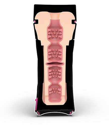 Телесный мастурбатор в тубе MyStim Oh Push me Donut 46374