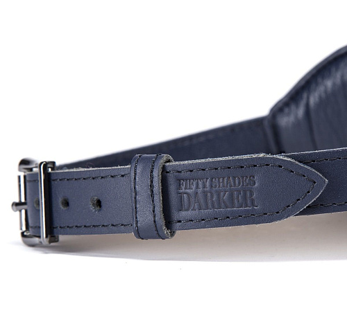 Тёмно-синяя кожаная маска на глаза Fifty Shades of Grey DARKER LIMITED COLLECTION BLINDFOLD FS-65097