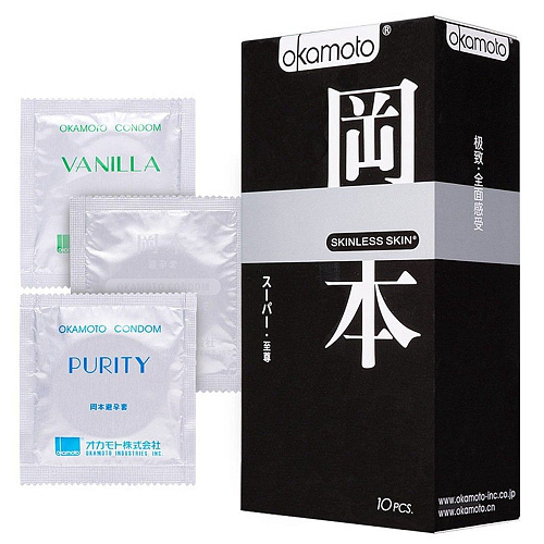 Презервативы ассорти Okamoto Skinless Skin Super №10 (10 шт)